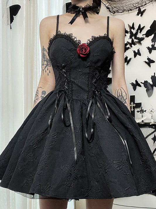 Black corset dress sleeveless sweetheart neckline ITEM GDSDSNS02